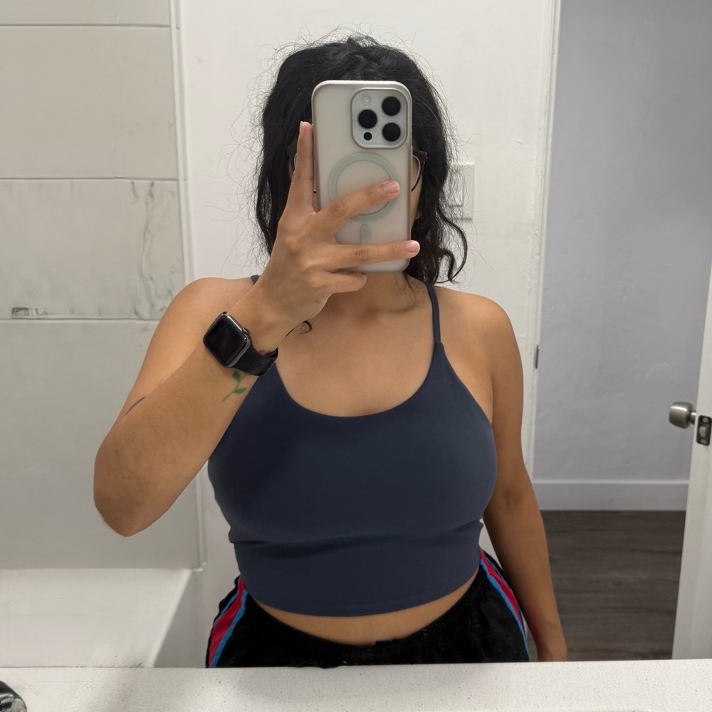 Lightly used blue-gray Sports Bra Crop Top